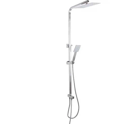 Душова стійка універсальна Lidz Kubis 1120 на два споживача LDKUB1120NKS46111 Nickel, Нержавіюча сталь - фото 1