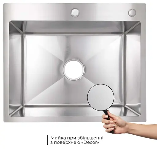 Кухонная мойка встроенная Lidz Handmade H6050H Decor Honeycomb 2,5/0,5 мм LDH6050DEC48370 - фото 2