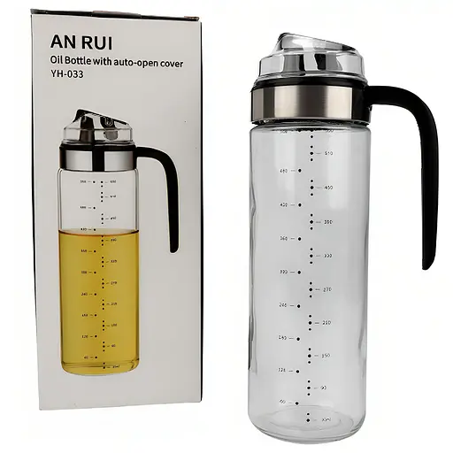 Диспенсер дозатор для масла уксуса соуса стеклянная бутылка с автоматическим открытием 550 мл, Kitchen Master 85343 - фото 7