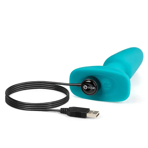 Анальная пробка B-Vibe Rimming Plug 2, 15 см (бирюзовый) - фото 6