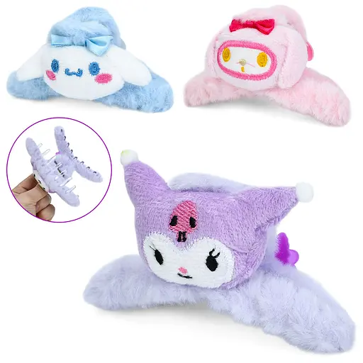 Плюшева заколка-краб для волосся Kuromi YG0153, 11 см (В асортименті) - фото 2