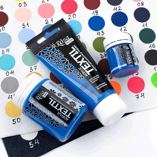 Краска акриловая для тканей Волошковая (43) 20 мл Rosa Talent [CD] - фото 3