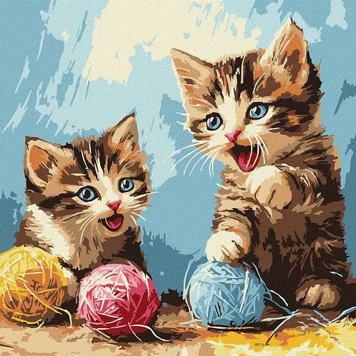 Картина по номерам "Клубочки" ©art_selena_ua KHO6721, 30х30 см