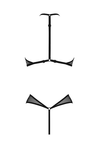 Сітчасте боді з мереживом на грудях Passion Satara Body XXL/XXXL black - фото 4