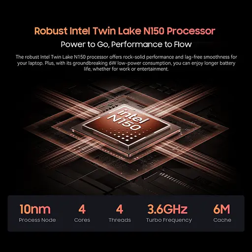 Ноутбук Blackview Acebook 6,16GB DDR4 512GB, N150 36GHz / UHD, Win11 Home, 38Wh, +, HDMI 2.0, Bluetooth 5.0, USB 3.0 - фото 5