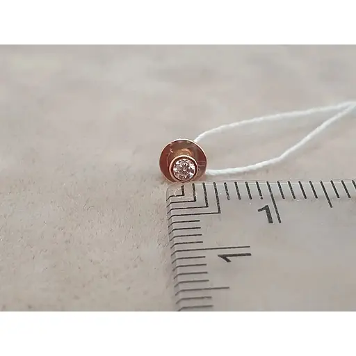 Золотая моносерьга-пуссета с фианитом. 110314Я - фото 4