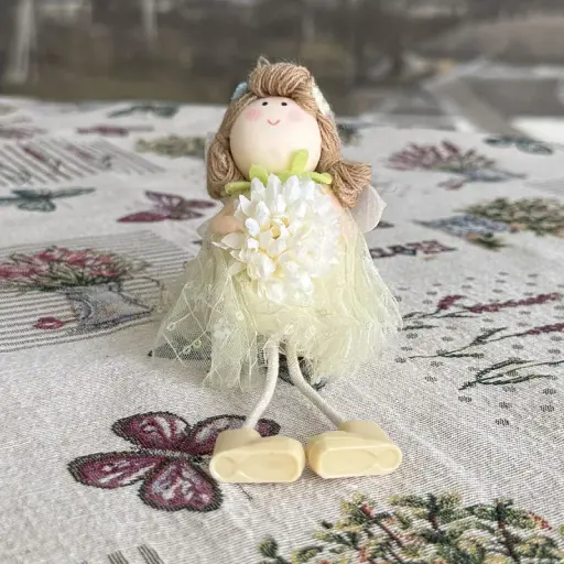 Великодня декоративна лялька бежева з квіткою MIS LT - фото 2