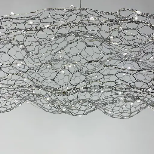 Дизайнерская декоративная серебряная люстра-облачко LED CLOUD | Ст. MJ 83 CH | Line F - фото 4