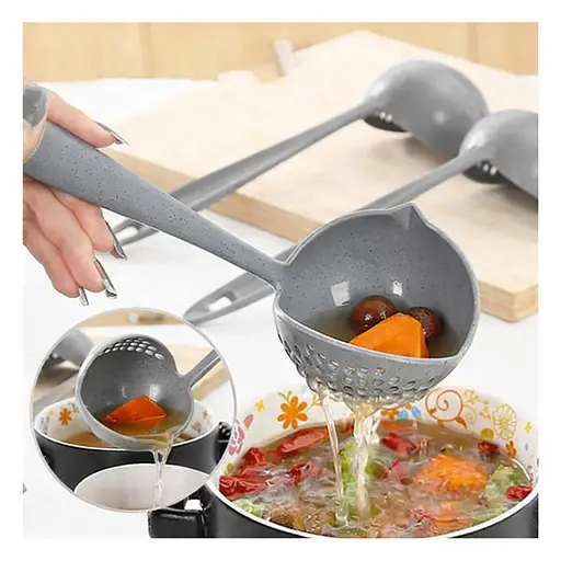 Ополоник-шумівка MagicKitchen 2 в 1 із ситом для супу та проціджування Сірий 88307 - фото 4
