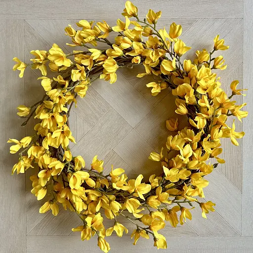 Венок декоративный Hvoya весенний из форзиции 50 см - фото 7