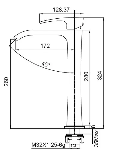 Змішувач для умивальника Koer KB-13007-04 високий KR5153 Білий матовий - фото 2