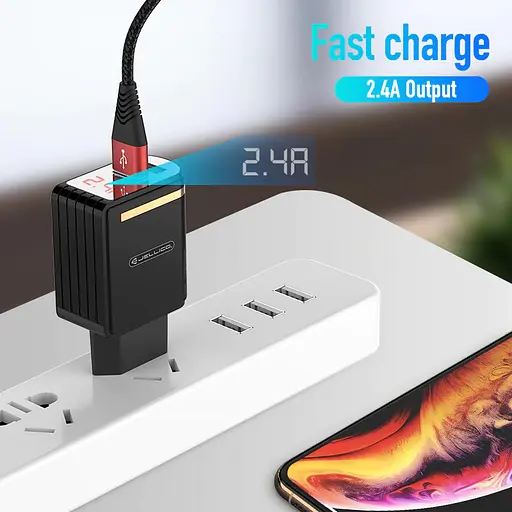 Качественное и мощное Сетевое зарядное устройство с LED-индикатором Jellico WJ-C80 - фото 3