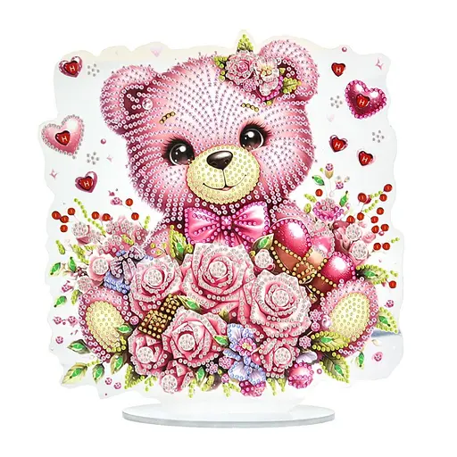 Набор для творчества алмазная мозаика "Нежный мишка" Strateg YKLZ15263 на подставке 25х25 см - фото 1