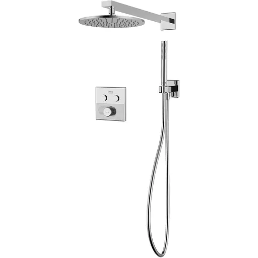 Душова система прихованого монтажу з термостатом Imprese Deira верхній душ латунь d250 мм, лійка стик 1 режим латунь хром ZMK1224010480, Хром - фото 1