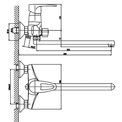 Змішувач для ванни Haiba CEBA 006 (HB0030) - фото 2