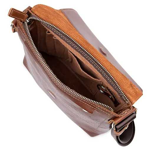 Кожаная мужская сумка через плечо GRANDE PELLE 24х24х5 см sum0015581 - фото 4