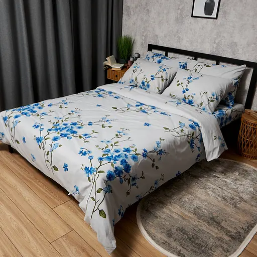 Комплект постельного белья Moon&Star Бязь Gold Люкс Sky Bloom King Size 220x240 наволочки 2х70х70 - фото 1