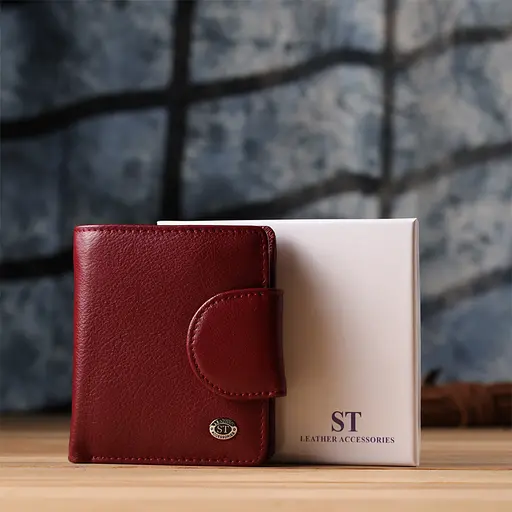 Женский кошелек вертикальный из натуральной кожи ST Leather 9.5х11х2 см acs0029646 - фото 10