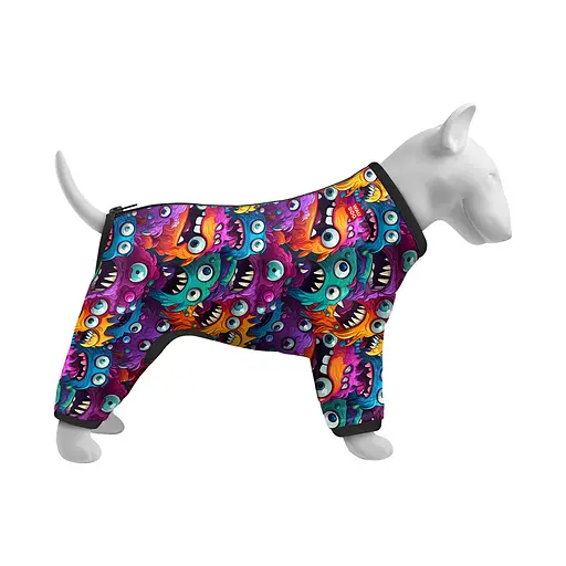 Вітровка для собак Waudog Clothes малюнок Зубасті монстри L55 В 77-79 см С 50-55 см - фото 3