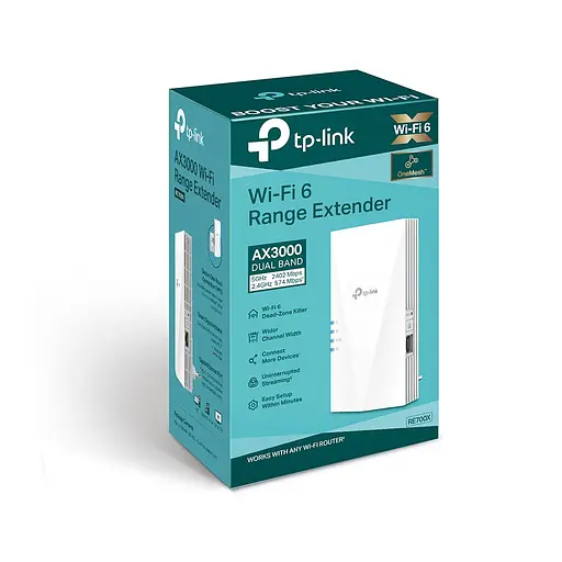 Підсилювач Wi-Fi сигналу, розширювач покриття TP-LINK RE-700X AX-3000, 1хGE, MESH - фото 7