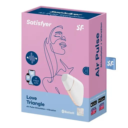 Вакуумний кліторальний стимулятор з вібрацією Satisfyer Love Triangle білий - фото 7