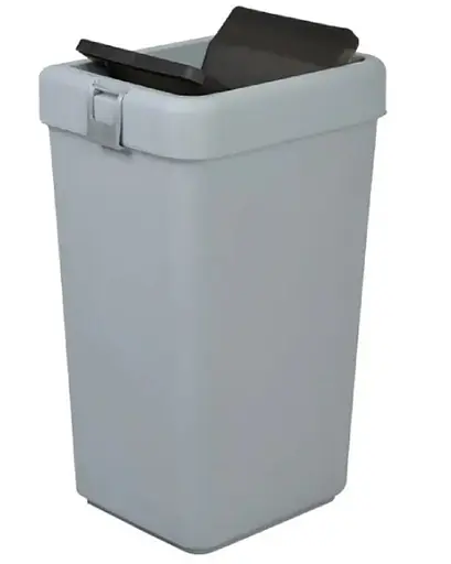 Мусорное ведро Motek на 40 л с поворотной крышкой 35х28х59 см Серый (COB-412)  - фото 2