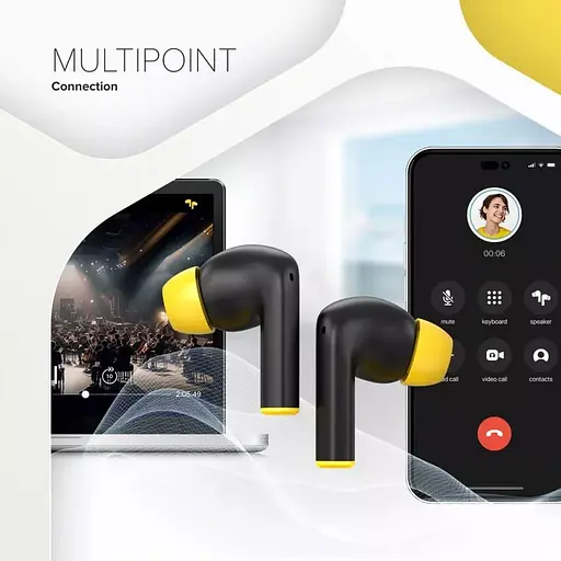 Навушники Canyon TWS HEXAGON 7 TWS ANC+ENC Wireless Charge Black Yellow (CNS-TWS7BY) - фото 6