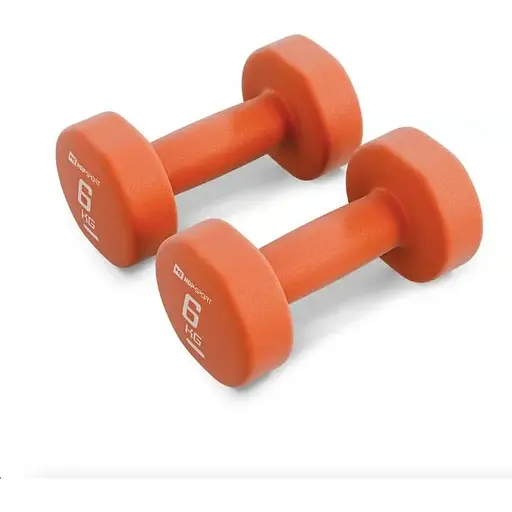 Гантели для фитнеса Hop-Sport неопреновые круглые HS-V060DR 2x6кг оранжевый - фото 3