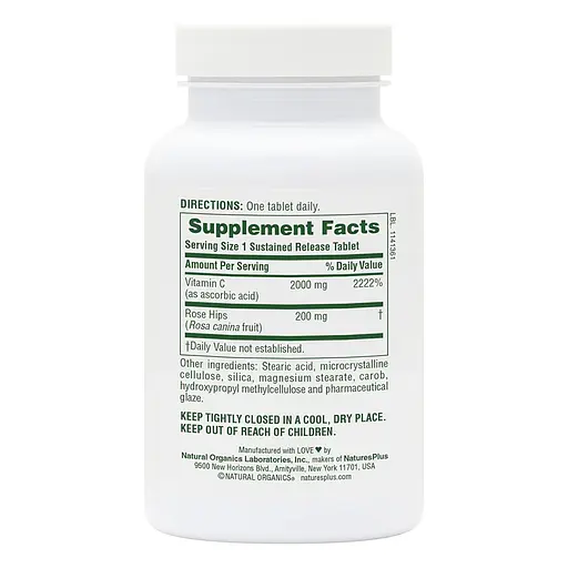 Вітаміни та мінерали Natures Plus Ultra-C 2000 Sustained Release, 60 таблеток - фото 2