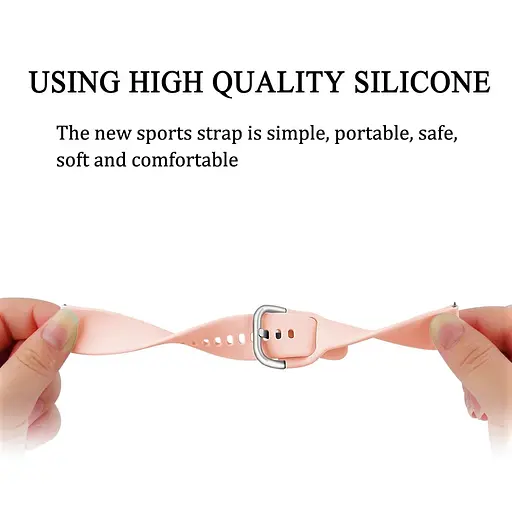 Ремінець силіконовий Tamister для годинника 20 мм Active блідо рожевий - фото 4