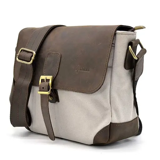 Кожаная мужская сумка через плечо TARWA 25х26х8.5 см sum0025850 - фото 3