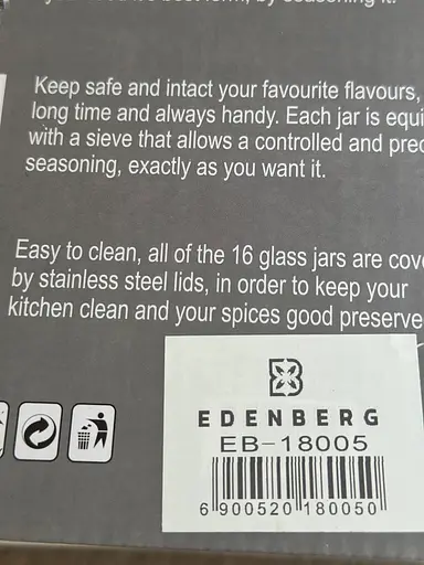 Органайзер набір для спецій на підставці, що обертається, Edenberg EB-18005 16 ємностей для зберігання спецій Сірий - фото 8