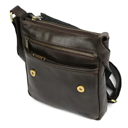 Чоловіча шкіряна сумка A5 через плече TARWA 22х25.5х4 см sum0028338 - фото 9