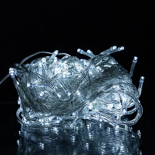 Новорічна гірлянда кімнатна нитка GarlandoPro 18 м 180 LED кімнатна гірлянда білий провід Біле світло W180LED18MWW