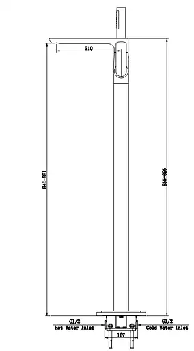 Змішувач для ванни Kohlman Experience Gold для підлоги QF1165E-GD Золотий - фото 3