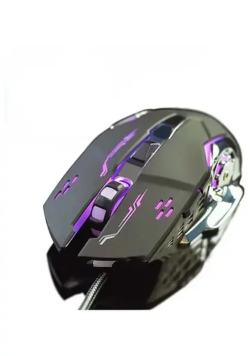 Комп'ютерна мишка XO M10 Gaming Mechanical 6-Button Light Emitting Wiчервоний Mouse Чорна Деф.пак - фото 1