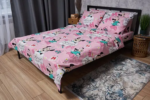 Комплект постельного белья Moon&Star Бязь Gold Люкс Minnie's Makeover семейный 160х220х2 наволочки 2х40х60 - фото 1