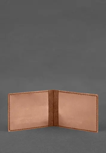 Кожаная обложка для удостоверения ветерана военной службы светло-коричневая - фото 3