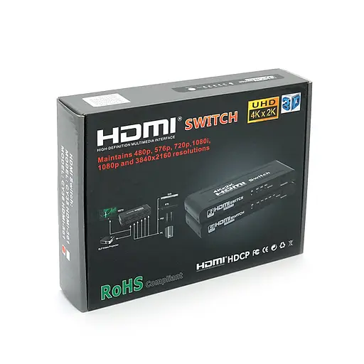 HDMI свіч Voltronic 3D 4kx2k, 1080р, 1,4 версія, 5x1 портів, Blister - фото 2