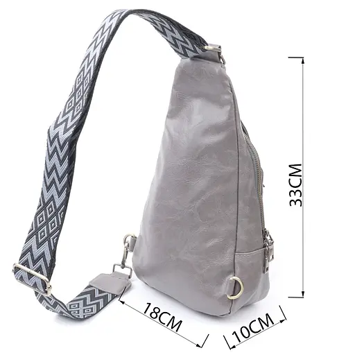 Женская сумка Vintage из экокожи с акцентом на текстильную лямку 18х33х10 см sum0026969 - фото 3