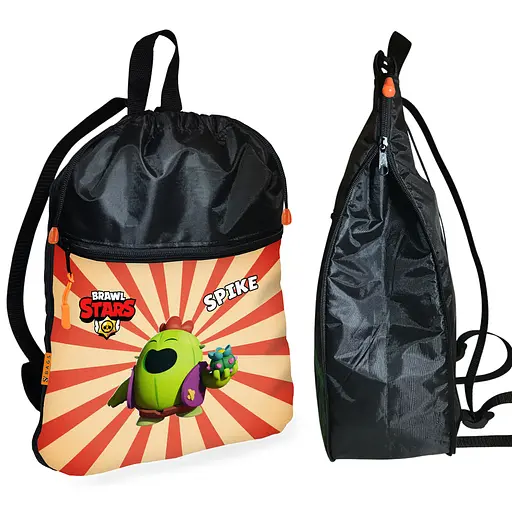 Рюкзак-мешок для обуви,спортивной формы Бравл Старс детская сумка для сменки с расширителем (01223)