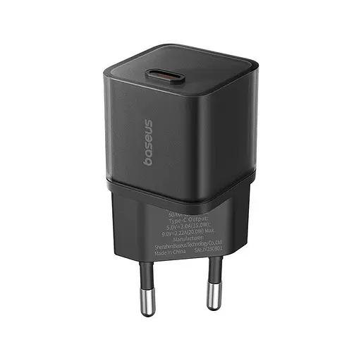 Адаптер мережевий Baseus Gan5s Fast Charger |1Type-C, 20W/3A, PD/QC| - фото 1