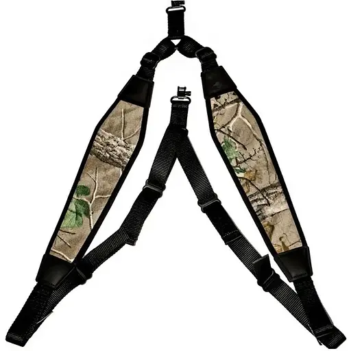 Ремінь рушничний GrovTec двоточковий біатлонного типу камуфляж/чорний