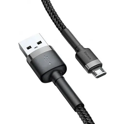 Кабель Baseus cafule Cable USB For Micro 2.4A 1 м Серый + Черный - фото 1