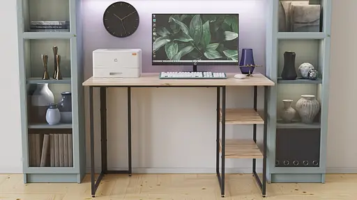 Компьютерный стол Ferrum-decor Кевин 75x120x60 черный ДСП Дуб Сан-Марино 16мм (FRD-103802) - фото 4