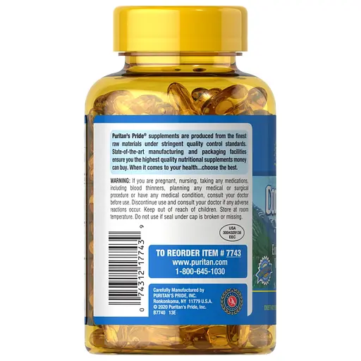 Жирные кислоты Puritan's Pride Cod Liver Oil 1000 mg, 120 капсул - фото 3