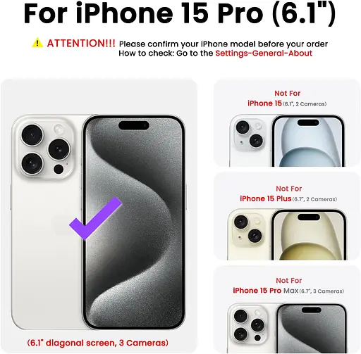 Чохол ORNARTO, сумісний з iPhone 15 Pro 6,1 дюйма, 3-шаровий рідкий силікон з повним покриттям - фото 2