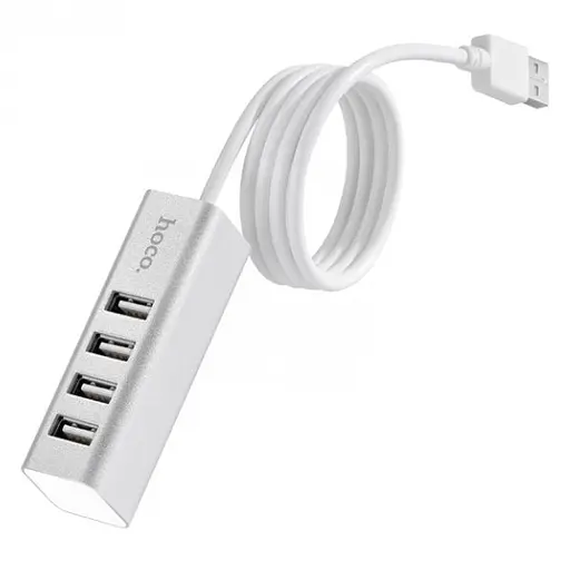 Перехідник HUB Hoco HB1 USB to USB 2.0 (4 port) (1m) Срібний - фото 3