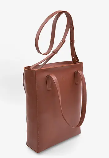 Шкіряний шоппер Nancy світло-коричневий - фото 3