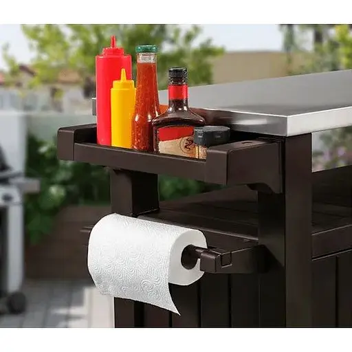 Стол-буфет для барбекю Keter Unity XL коричневый, 207 л - фото 8